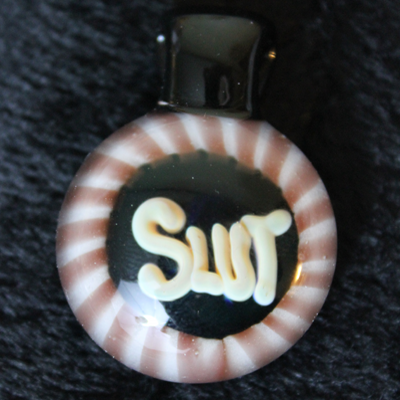 slut pendant glass goth 